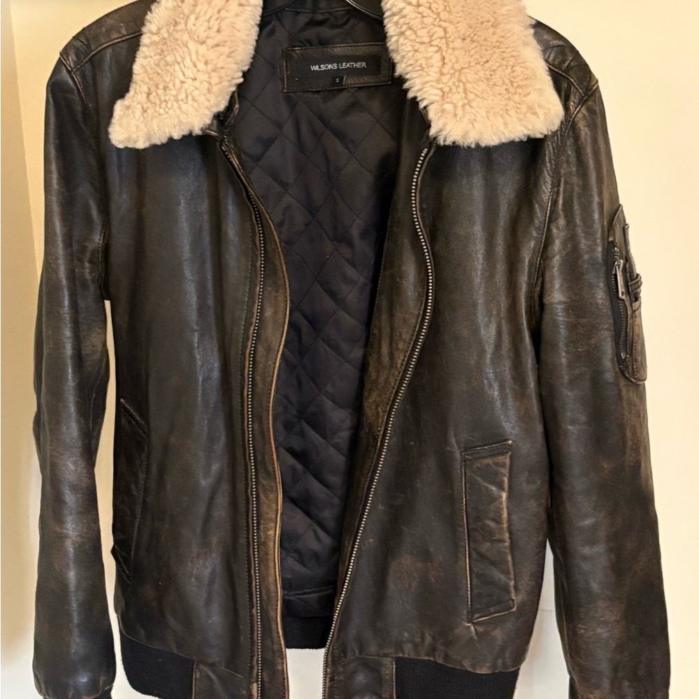 Wilsons Leather Men’s Aviator Bomber Jacket S